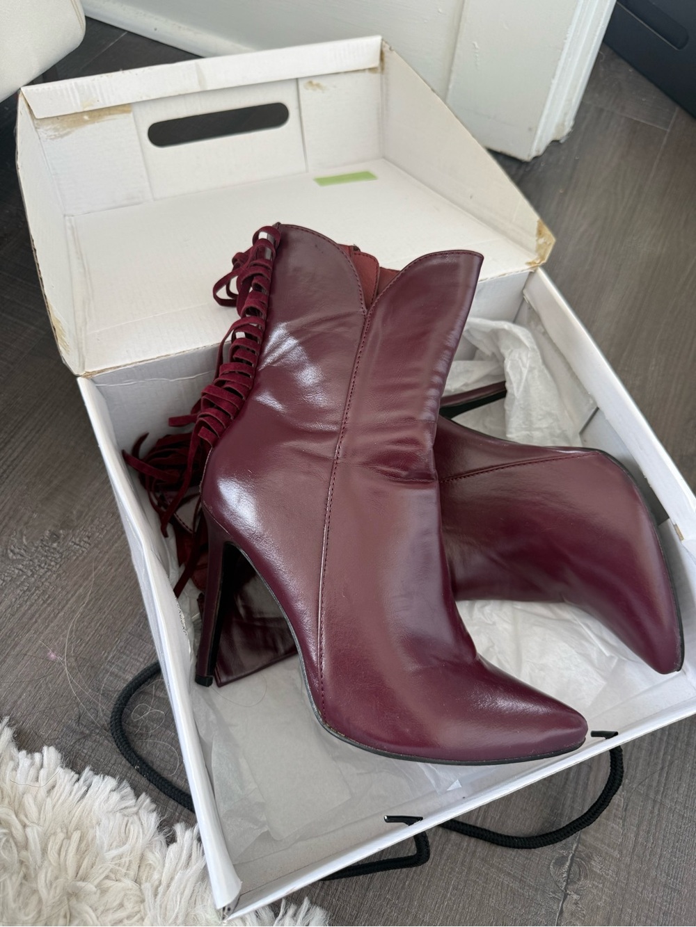 Women’s Burgundy High-Heel Ankle Boots
